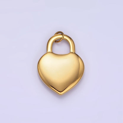 Stainless Steel 22mm Heart Padlock Minimalist Charm | P955