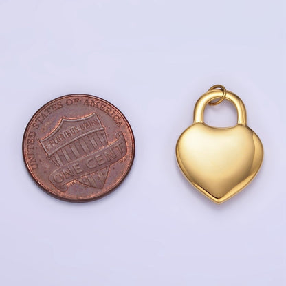 Stainless Steel 22mm Heart Padlock Minimalist Charm | P955