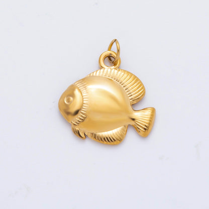 Stainless Steel 22mm Multidimensional Fish Sea Animal Charm | C093