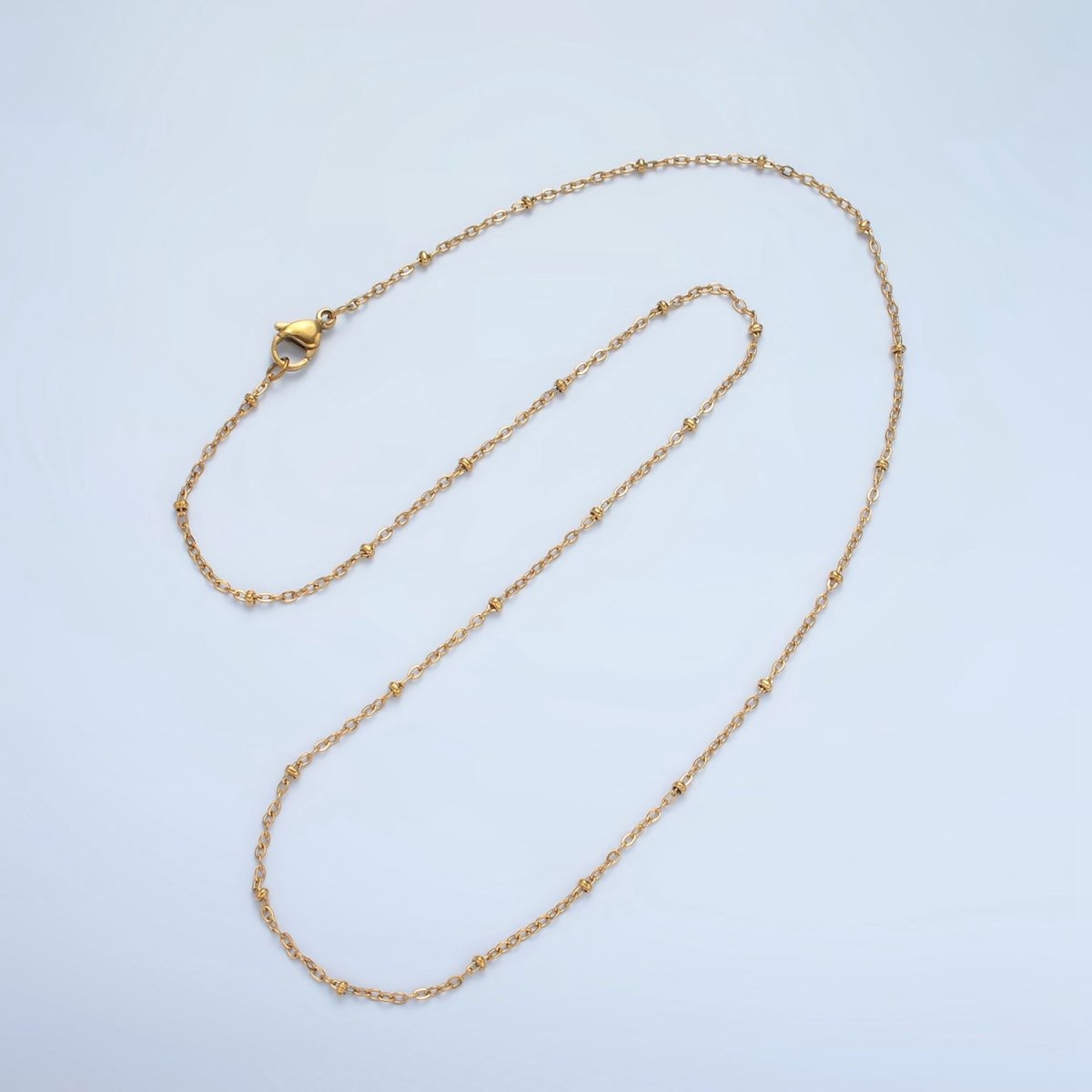 24K Stainless Steel 2mm Satellite Cable Chain 20 Inch Necklace in Gold &amp; Silver | WA-2610 WA-2611