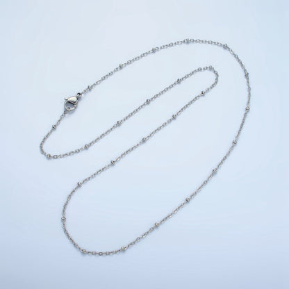 24K Stainless Steel 2mm Satellite Cable Chain 20 Inch Necklace in Gold &amp; Silver | WA-2610 WA-2611