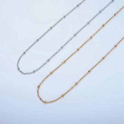 24K Stainless Steel 2mm Satellite Cable Chain 20 Inch Necklace in Gold &amp; Silver | WA-2610 WA-2611