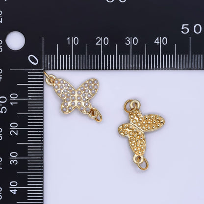 Stainless Steel 22mm Shell Pearl Butterfly Mariposa Charm Connector | Y059