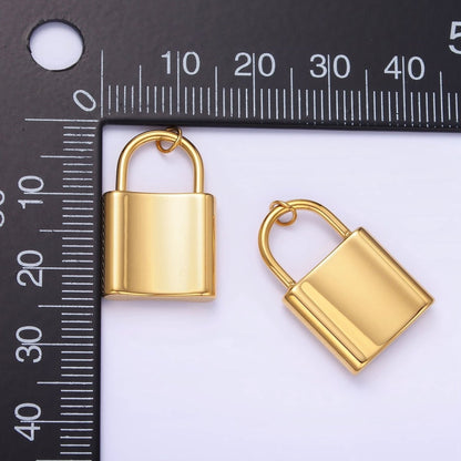 Stainless Steel 24mm Key Padlock Minimalist Charm | P952