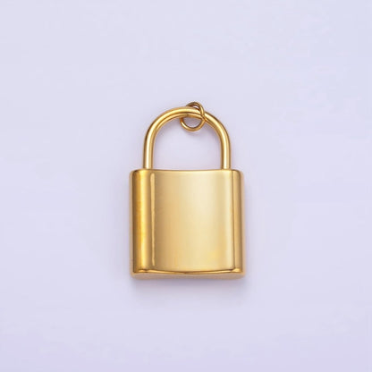Stainless Steel 24mm Key Padlock Minimalist Charm | P952