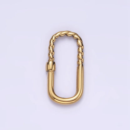 Stainless Steel 25mm Half Twisted Braided Oblong Link Jewelry Supply | Z-475