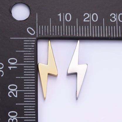 Stainless Steel 25mm Lightning Thunder Minimalist Charm in Gold &amp; Silver | P941
