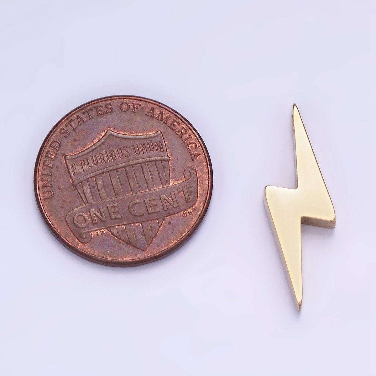 Stainless Steel 25mm Lightning Thunder Minimalist Charm in Gold &amp; Silver | P941