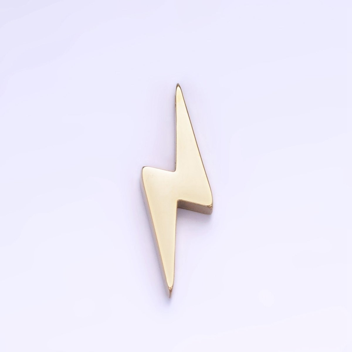 Stainless Steel 25mm Lightning Thunder Minimalist Charm in Gold &amp; Silver | P941