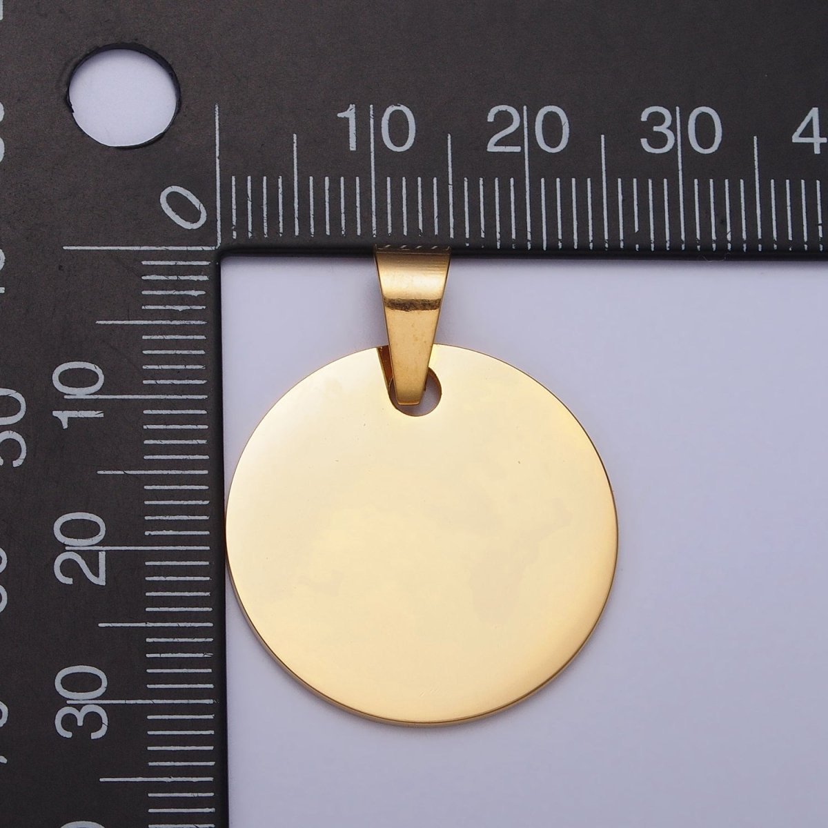 Stainless Steel 25mm Round Personalize Round Pendant in Gold &amp; Silver | P-1083