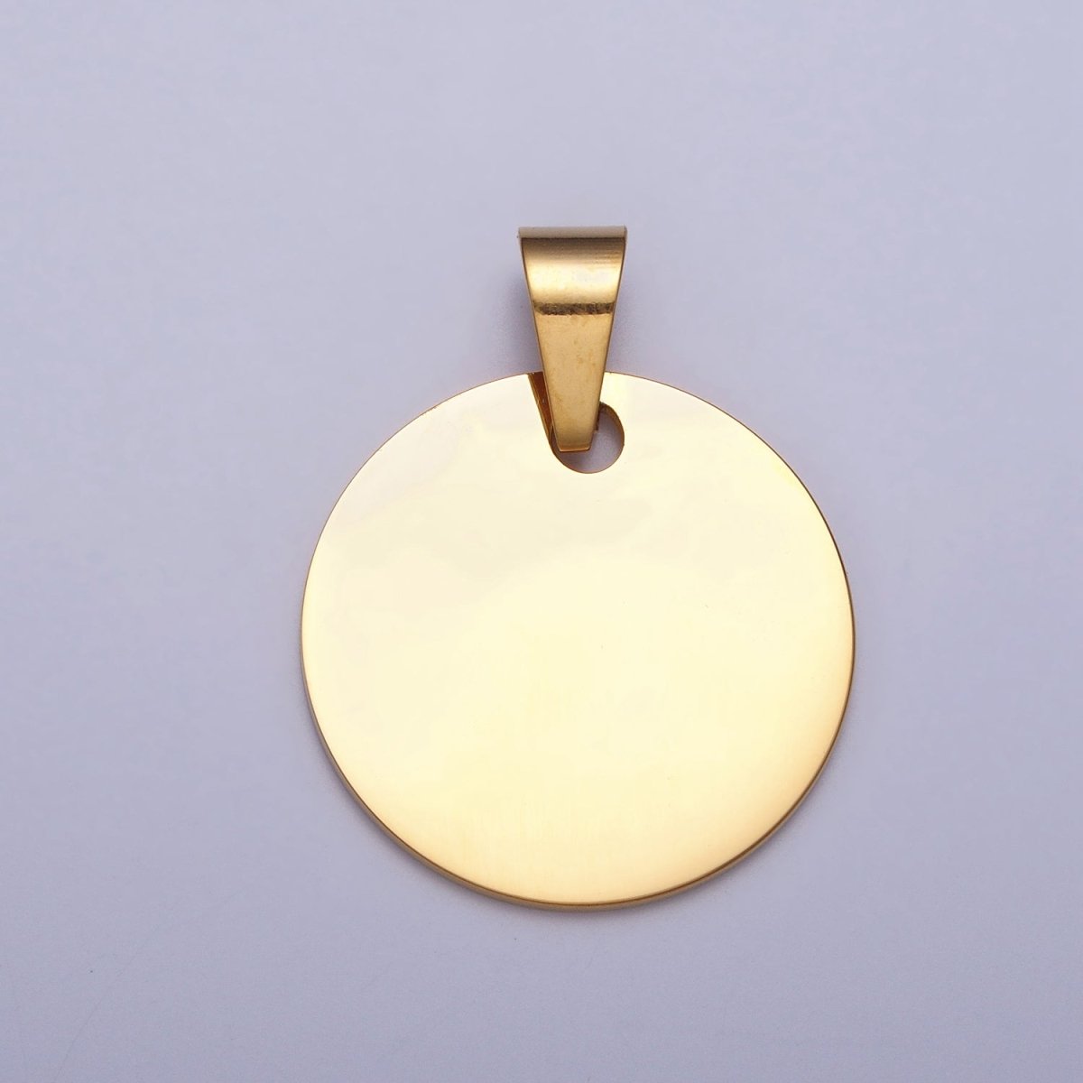 Stainless Steel 25mm Round Personalize Round Pendant in Gold &amp; Silver | P-1083