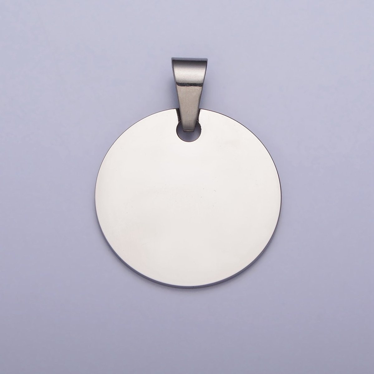 Stainless Steel 25mm Round Personalize Round Pendant in Gold &amp; Silver | P-1083