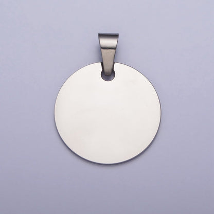 Stainless Steel 25mm Round Personalize Round Pendant in Gold &amp; Silver | P-1083