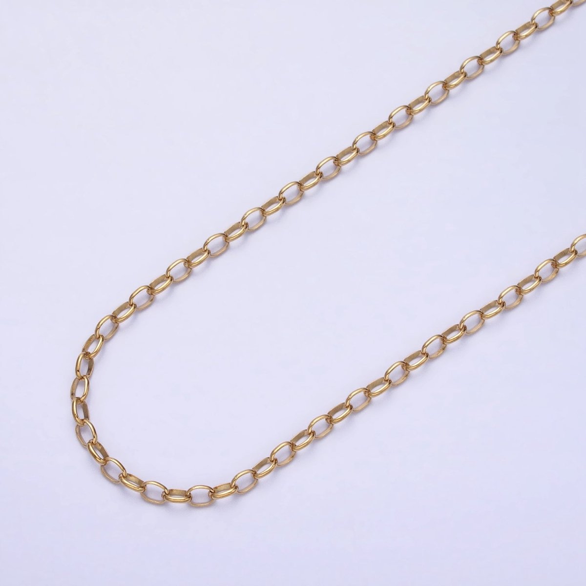 Stainless Steel 2.7mm Cable Tarnish-Free Unfinished Chain in Gold &amp; Silver | ROLL-1346 ROLL-1347 Clearance Pricing