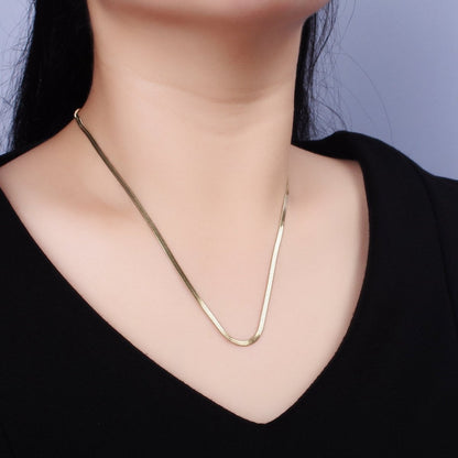 Stainless Steel 2mm Herringbone 18 Inch Layering Chain Necklace | WA-2017 Clearance Pricing