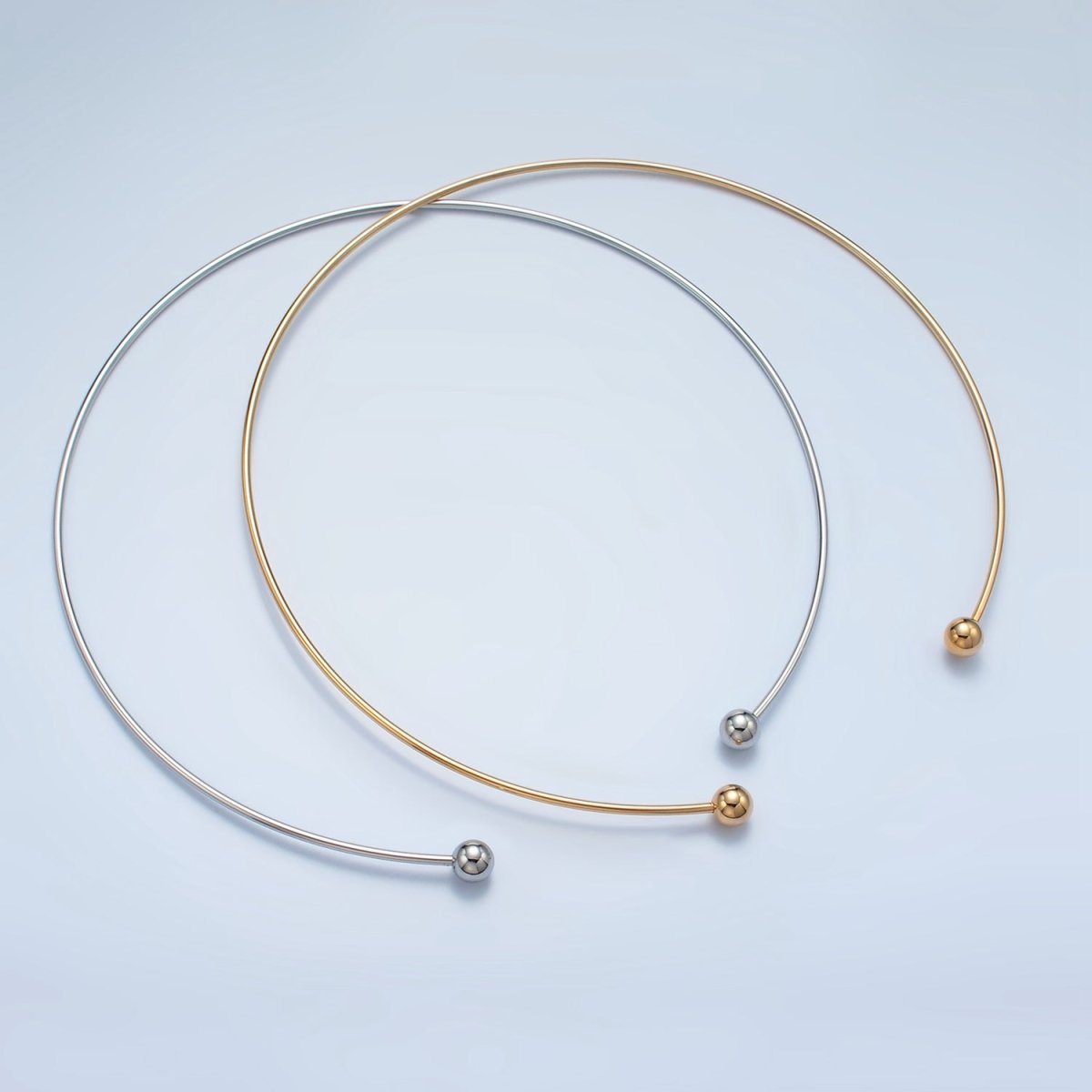 Stainless Steel Round Collar Necklace in Gold &amp; Silver | WA-2622 WA-2623