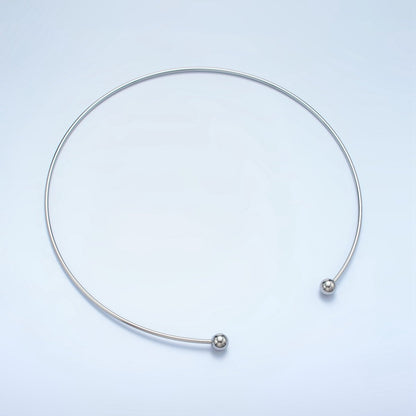 Stainless Steel Round Collar Necklace in Gold &amp; Silver | WA-2622 WA-2623
