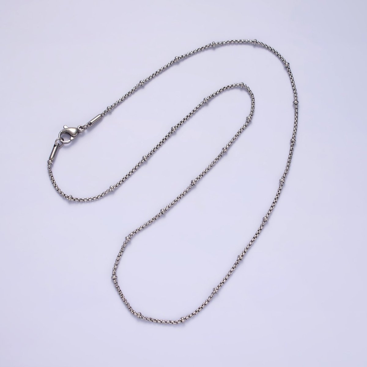 Stainless Steel 2mm Satellite Box 18 Inch Chain Necklace in Gold &amp; Silver | WA-2024 Clearance Pricing