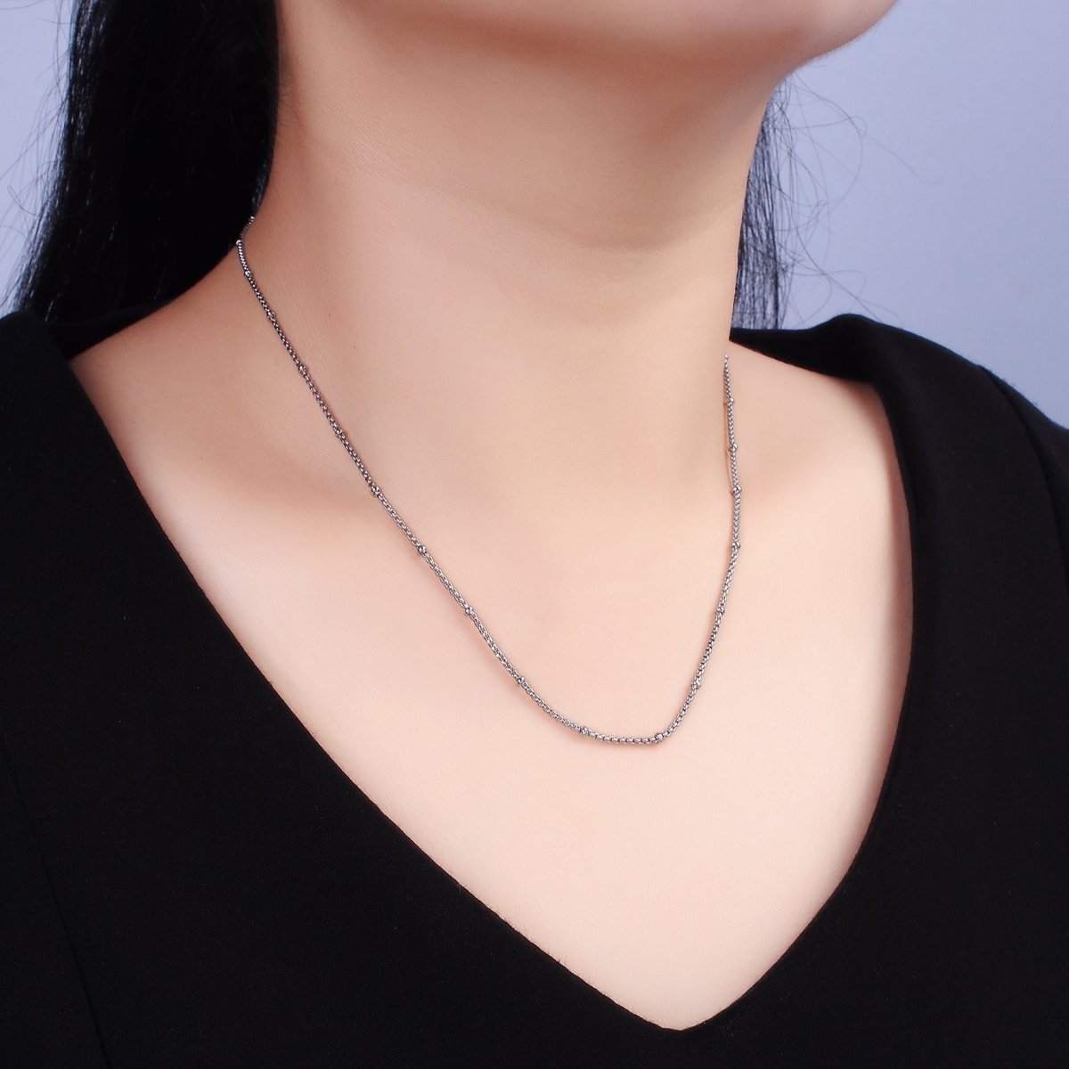 Stainless Steel 2mm Satellite Box 18 Inch Chain Necklace in Gold &amp; Silver | WA-2024 Clearance Pricing