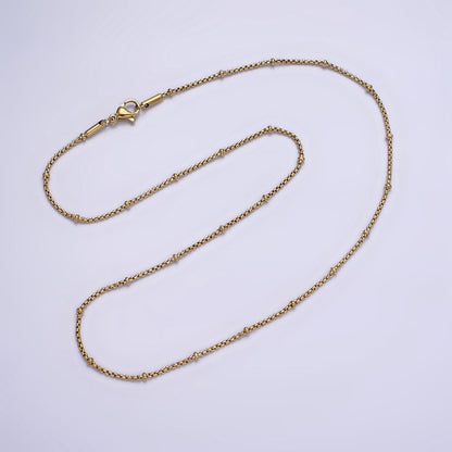 Stainless Steel 2mm Satellite Box 18 Inch Chain Necklace in Gold &amp; Silver | WA-2024 Clearance Pricing
