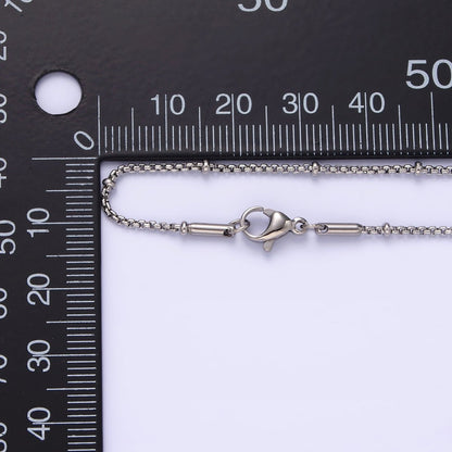 Stainless Steel 2mm Satellite Box 18 Inch Chain Necklace in Gold &amp; Silver | WA-2024 Clearance Pricing
