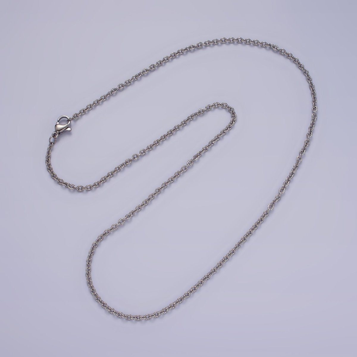 Stainless Steel 2mm Sunburst Cable 18 Inch Layering Chain Necklace in Gold &amp; Silver | WA-1994 WA-2107 Clearance Pricing
