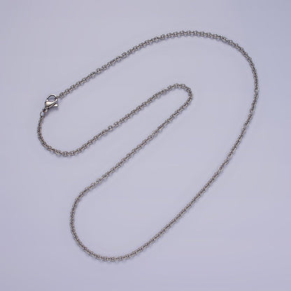 Stainless Steel 2mm Sunburst Cable 18 Inch Layering Chain Necklace in Gold &amp; Silver | WA-1994 WA-2107 Clearance Pricing