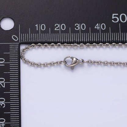 Stainless Steel 2mm Sunburst Cable 18 Inch Layering Chain Necklace in Gold &amp; Silver | WA-1994 WA-2107 Clearance Pricing