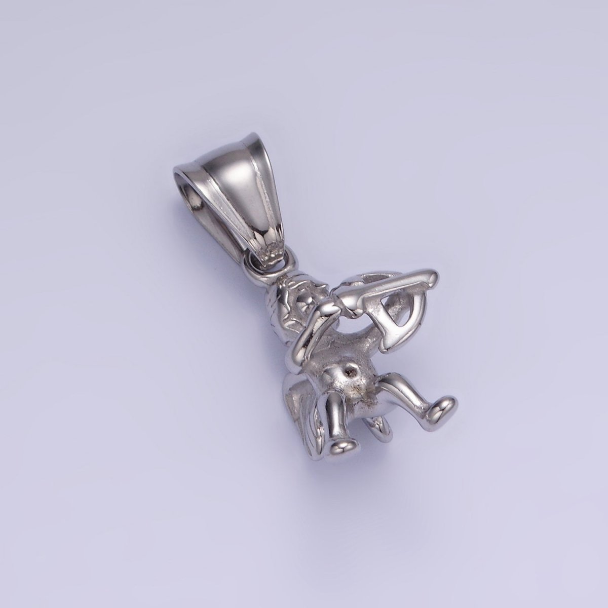 Stainless Steel 30mm Baby Boy Cherub Cupid Arrow Minimalist Pendant | P1414