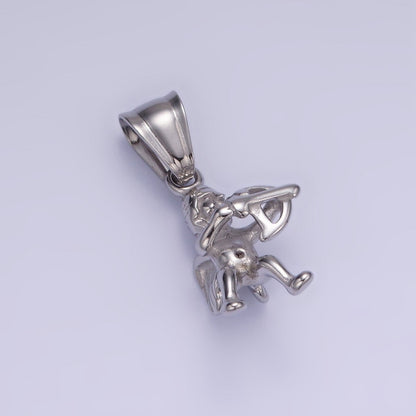 Stainless Steel 30mm Baby Boy Cherub Cupid Arrow Minimalist Pendant | P1414