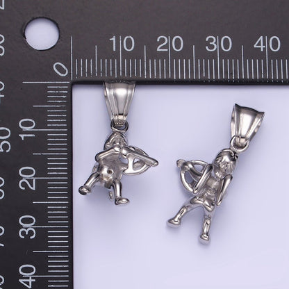 Stainless Steel 30mm Baby Boy Cherub Cupid Arrow Minimalist Pendant | P1414