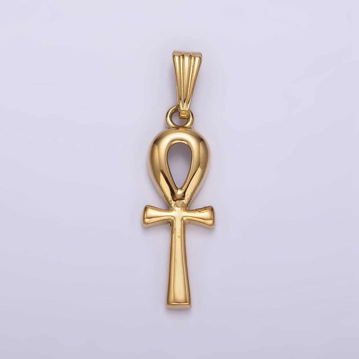 Stainless Steel 30mm Egyptian Ankh Cross Pendant in Silver &amp; Gold | P-767
