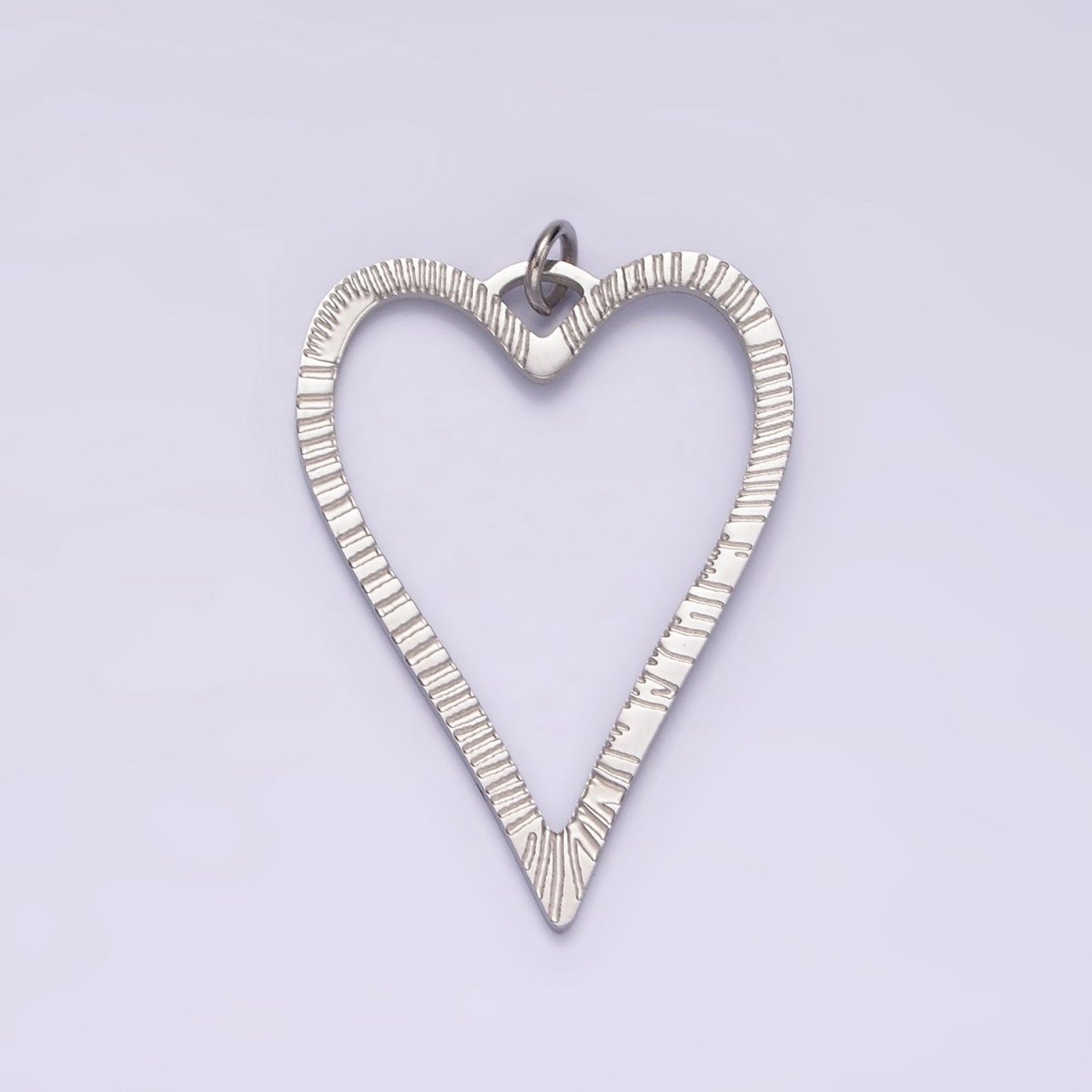 Stainless Steel 30mm Open Sunburst Heart Charm in Gold &amp; Silver | P1300