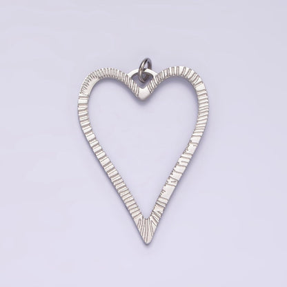 Stainless Steel 30mm Open Sunburst Heart Charm in Gold &amp; Silver | P1300