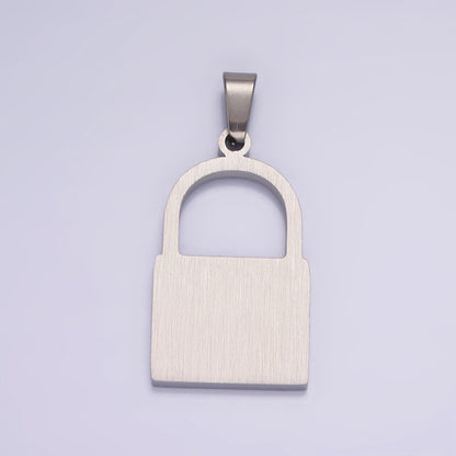 Stainless Steel 30mm Padlock Minimalist Pendant in Gold &amp; Silver | P-846