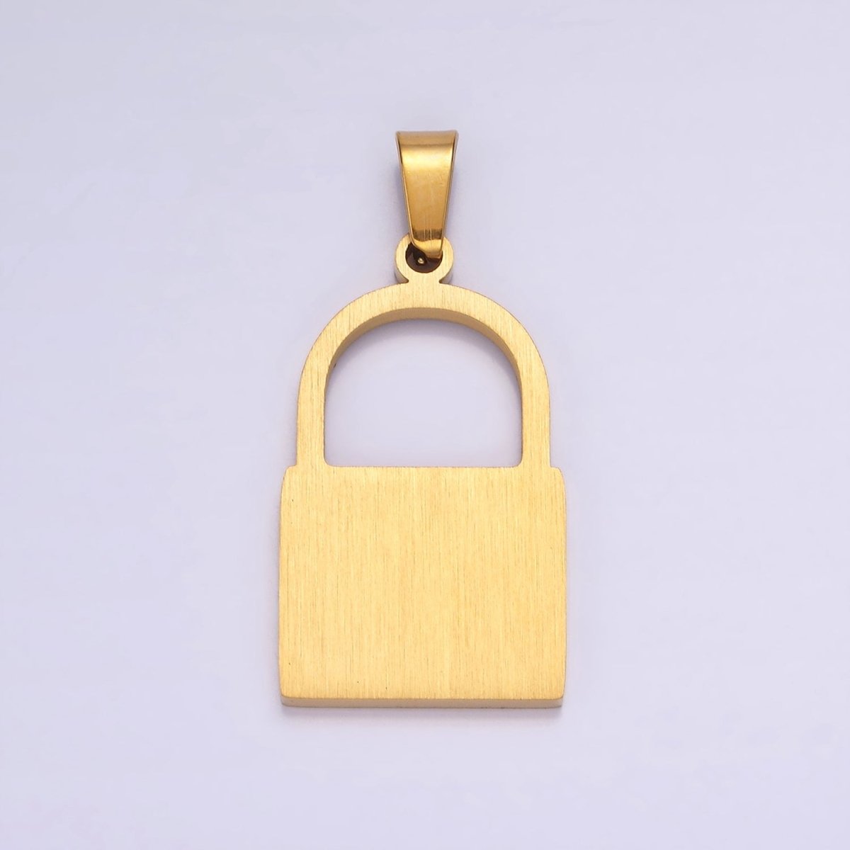 Stainless Steel 30mm Padlock Minimalist Pendant in Gold &amp; Silver | P-846