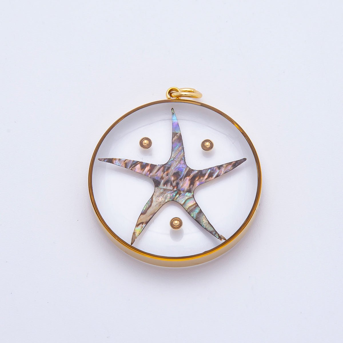 Stainless Steel 32.5mm Resin Under the Sea Starfish Charm | J804