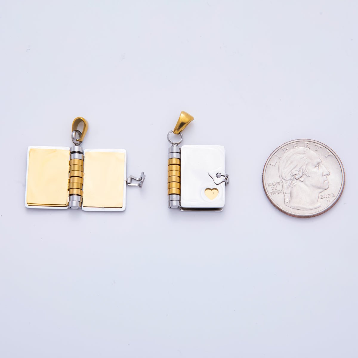 Stainless Steel 34.5mm Diary Open-Book Charm | P-742 P-744