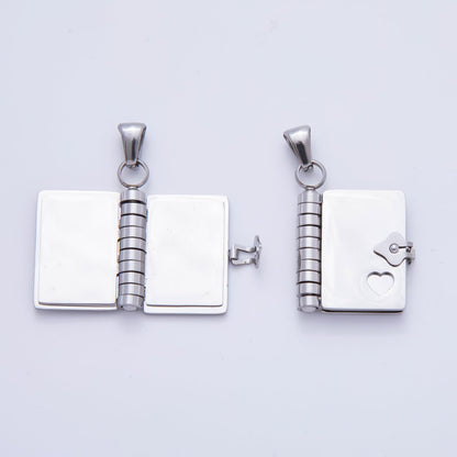 Stainless Steel 34.5mm Diary Open-Book Charm | P-742 P-744