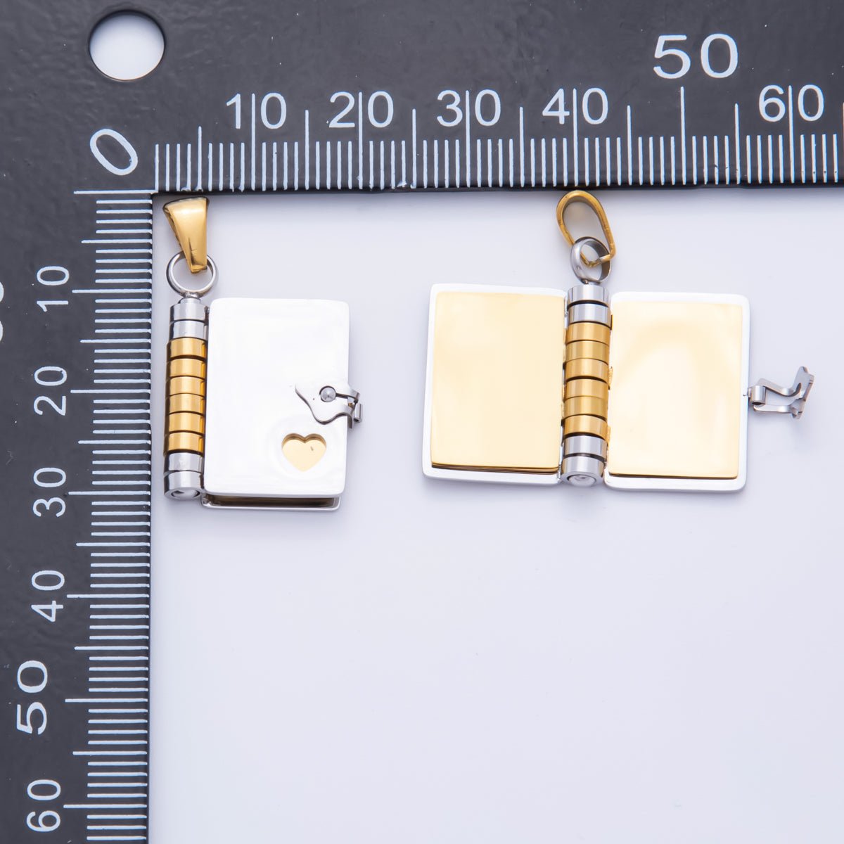 Stainless Steel 34.5mm Diary Open-Book Charm | P-742 P-744