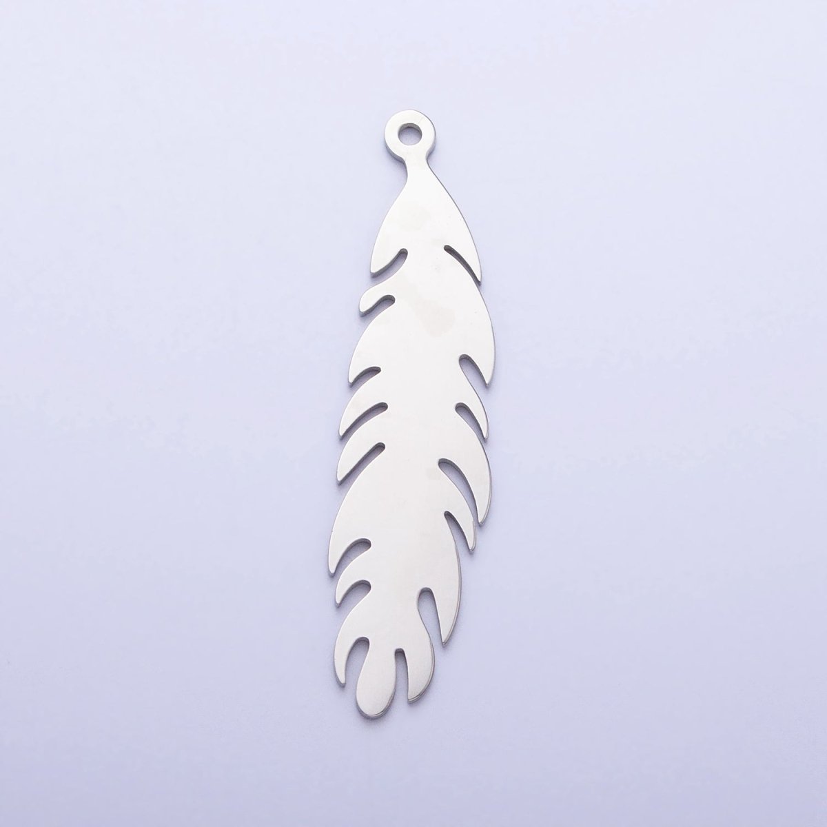 Stainless Steel 34.8mm Nature Long Leaf Add-On Charm in Gold &amp; Silver | P-924