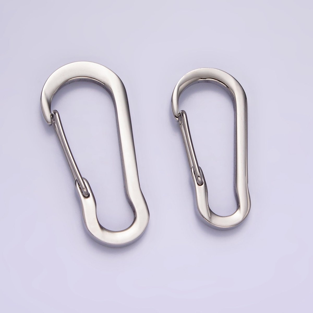 Stainless Steel 35mm, 30mm Curved Oblong Snap Hook Carabiner Findings Supply | Z557 Z558