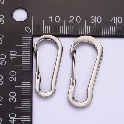 Stainless Steel 35mm, 30mm Curved Oblong Snap Hook Carabiner Findings Supply | Z557 Z558