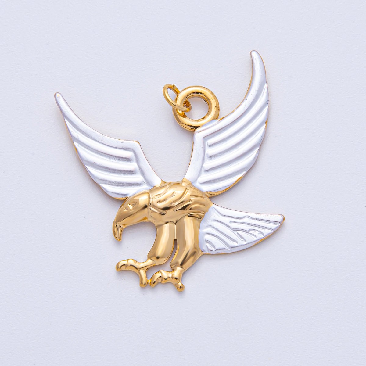 Stainless Steel 35mm Eagle Bird Mixed Metal Statement Charm | J913