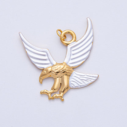 Stainless Steel 35mm Eagle Bird Mixed Metal Statement Charm | J913
