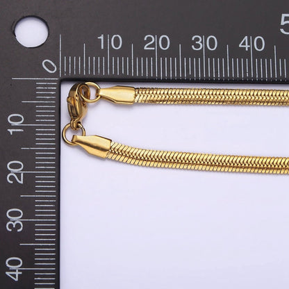 Stainless Steel 3.5mm Herringbone 18 Inch Layering Chain Necklace | WA-2021 Clearance Pricing