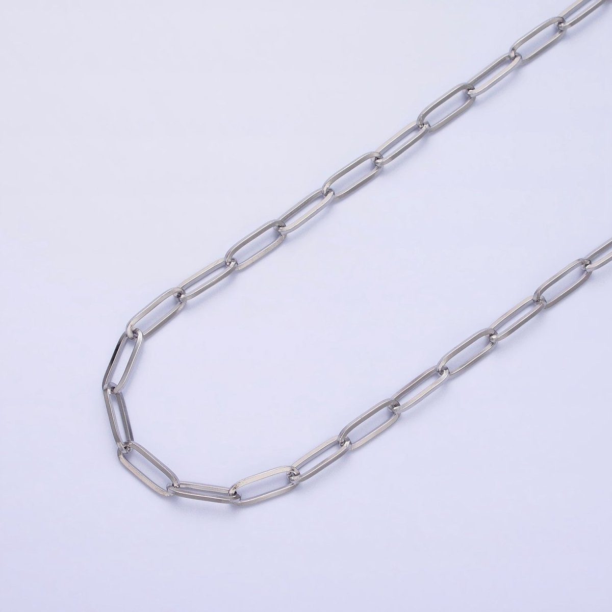 Stainless Steel 3.5mm Paperclip Link Unfinished Chain in Gold &amp; Silver by Yard | ROLL-1354 ROLL-1355 Clearance Pricing