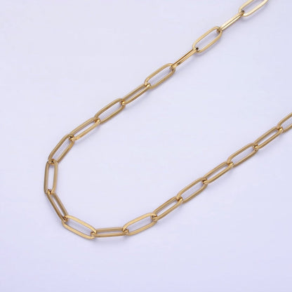 Stainless Steel 3.5mm Paperclip Link Unfinished Chain in Gold &amp; Silver by Yard | ROLL-1354 ROLL-1355 Clearance Pricing
