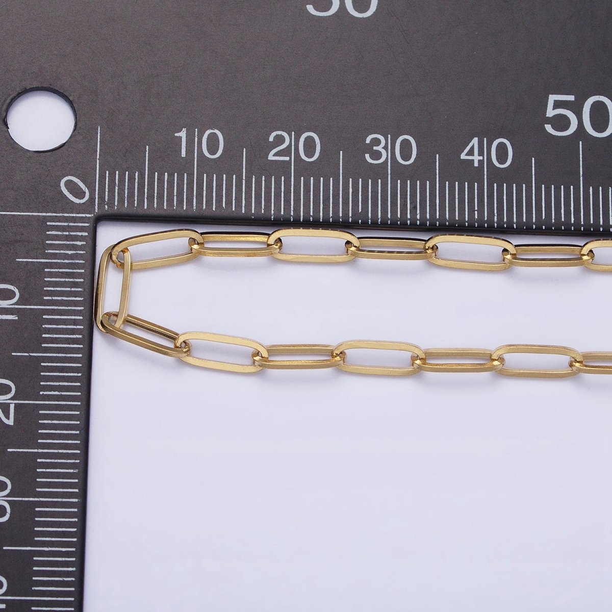 Stainless Steel 3.5mm Paperclip Link Unfinished Chain in Gold &amp; Silver by Yard | ROLL-1354 ROLL-1355 Clearance Pricing