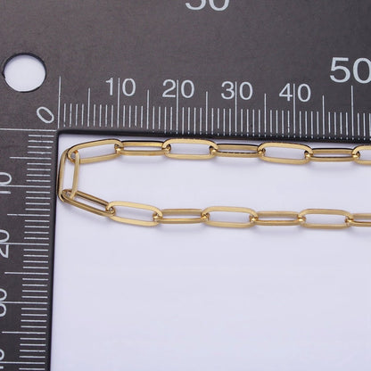 Stainless Steel 3.5mm Paperclip Link Unfinished Chain in Gold &amp; Silver by Yard | ROLL-1354 ROLL-1355 Clearance Pricing